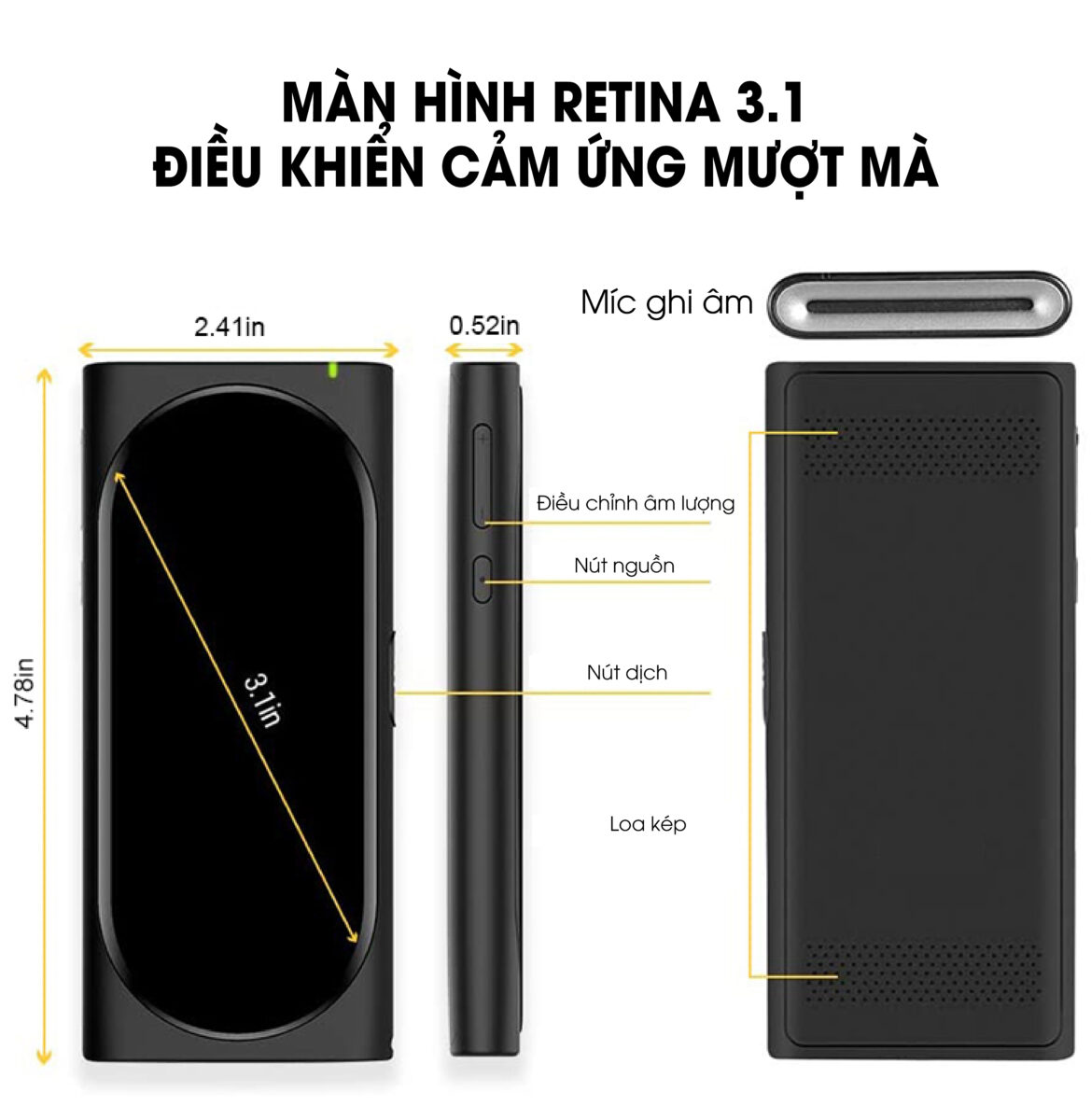 Máy Phiên Dịch Langogo Genesis màn hình cảm ứng mượt mà Máy Phiên Dịch Langogo Genesis màn hình cảm ứng mượt mà