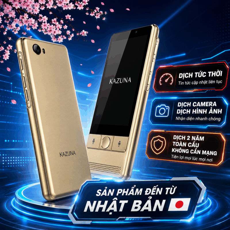 Kazuna ETalk 5 - Máy Phiên Dịch Thông Minh Được Sản Xuất Tại Nhật Bản