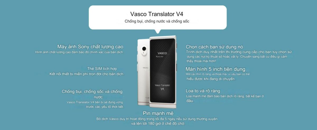 Vasco 2026 – Máy Phiên Dịch Hỗ Trợ 108 Ngôn Ngữ, Sản Xuất Bởi Châu Âu