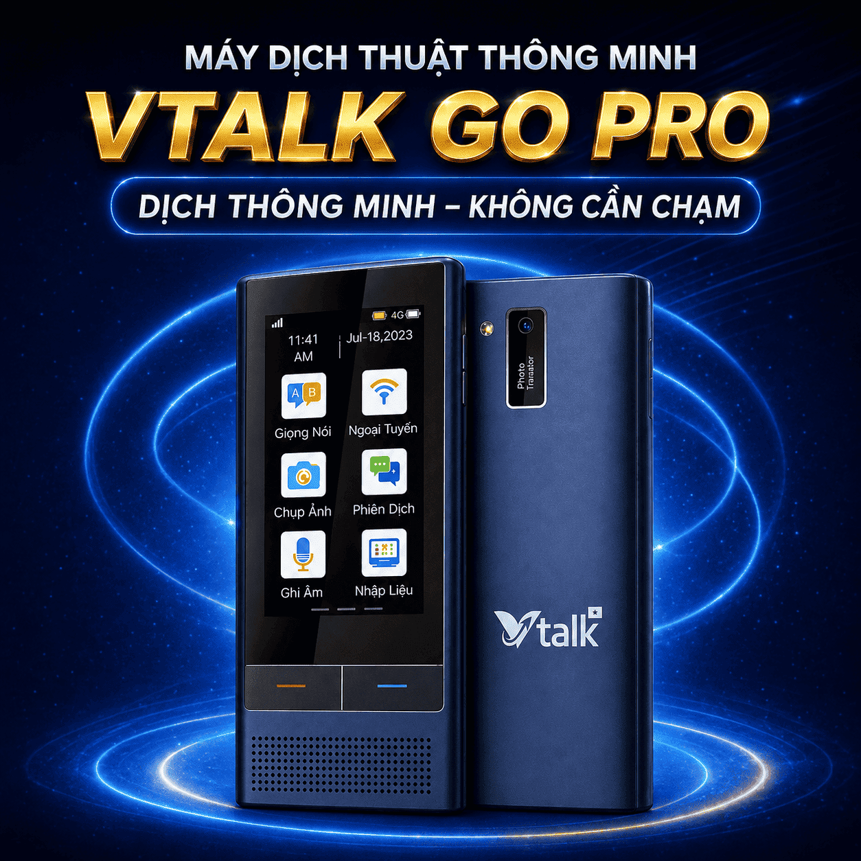 VTalk Go Pro 2026 – Máy Phiên Dịch Việt Nam Được Tích Hợp Esim Dùng Toàn Cầu