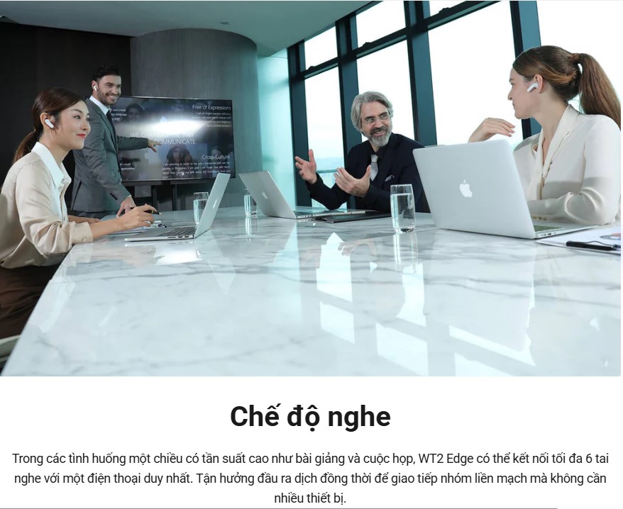 Tai Nghe Phiên Dịch WT2 Edge chế độ lắng nghe Tai Nghe Phiên Dịch WT2 Edge chế độ lắng nghe