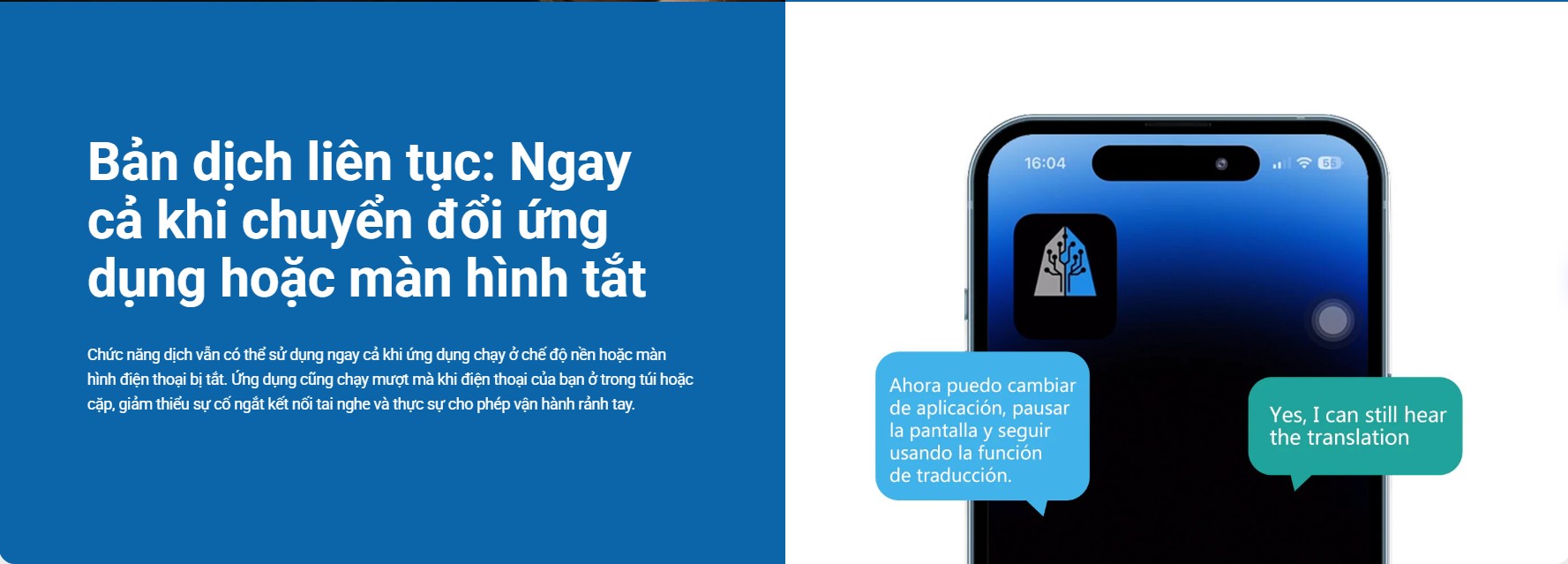 Tai Nghe Phiên Dịch WT2 Edge có thể dịch liên tục khi chuyển ứng dụng khác Tai Nghe Phiên Dịch WT2 Edge có thể dịch liên tục khi chuyển ứng dụng khác