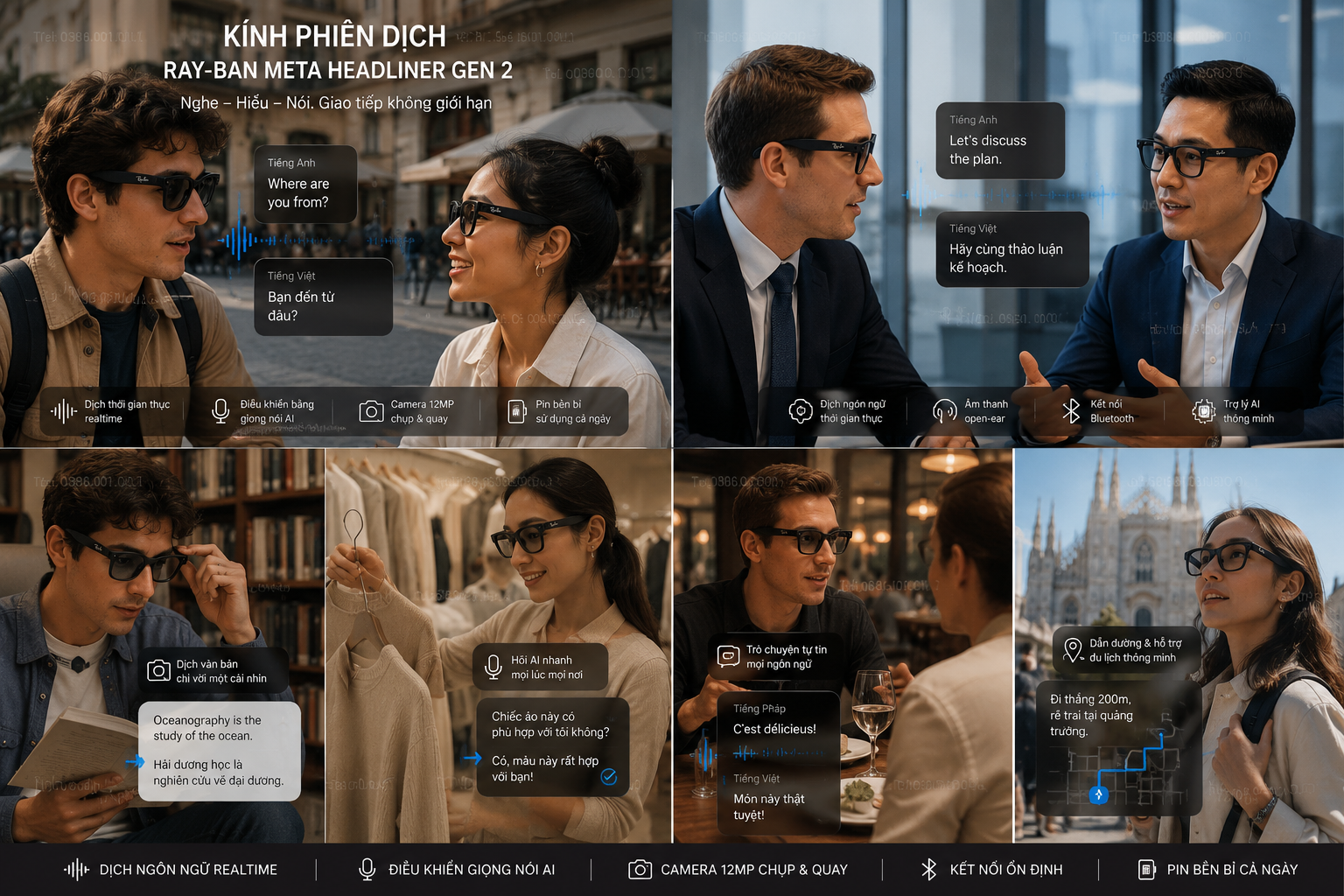 Kính Phiên Dịch Ray-ban Meta Headliner Gen 2