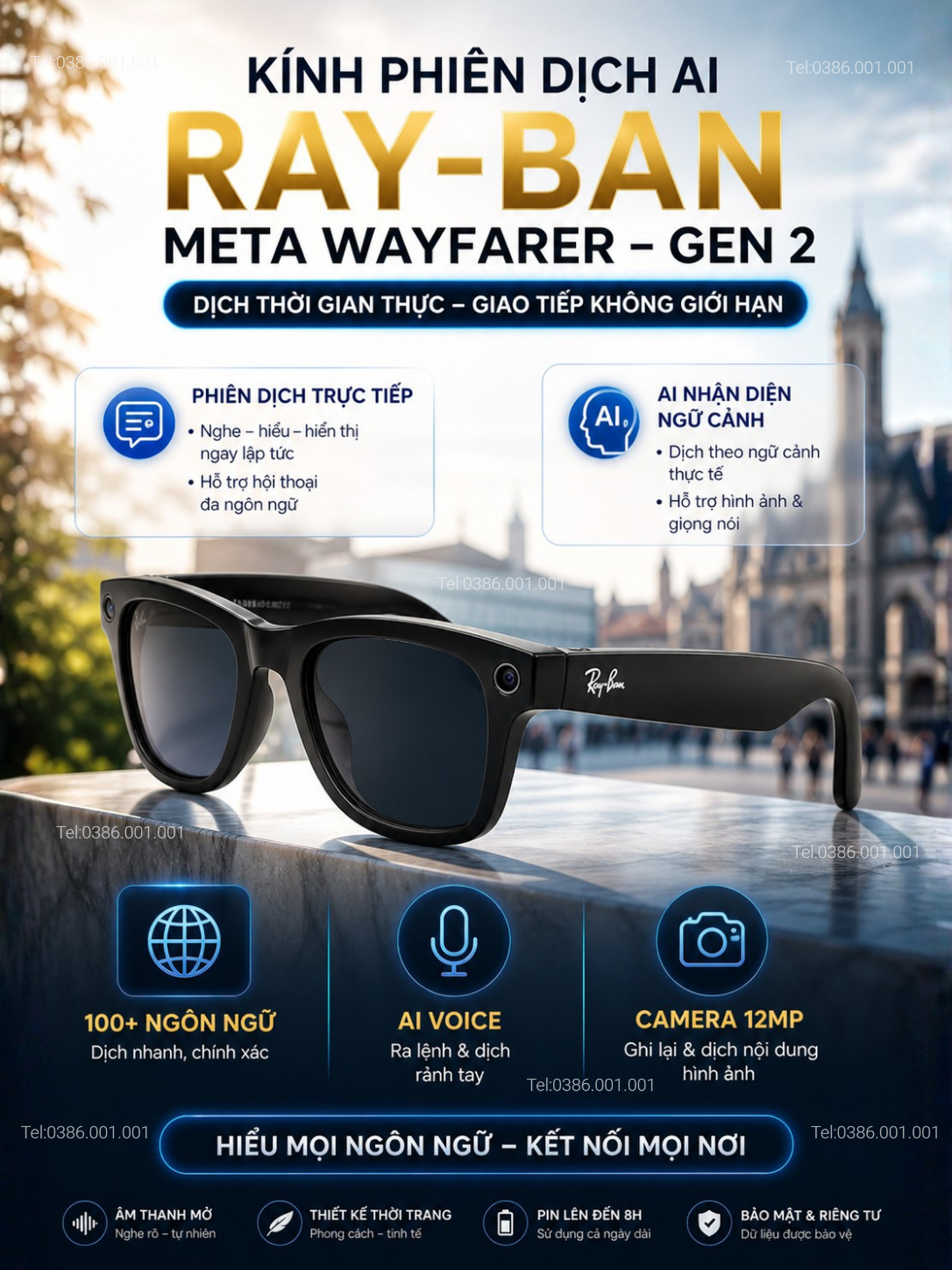 Kính phiên dịch Ray-Ban Meta Wayfarer Gen 2