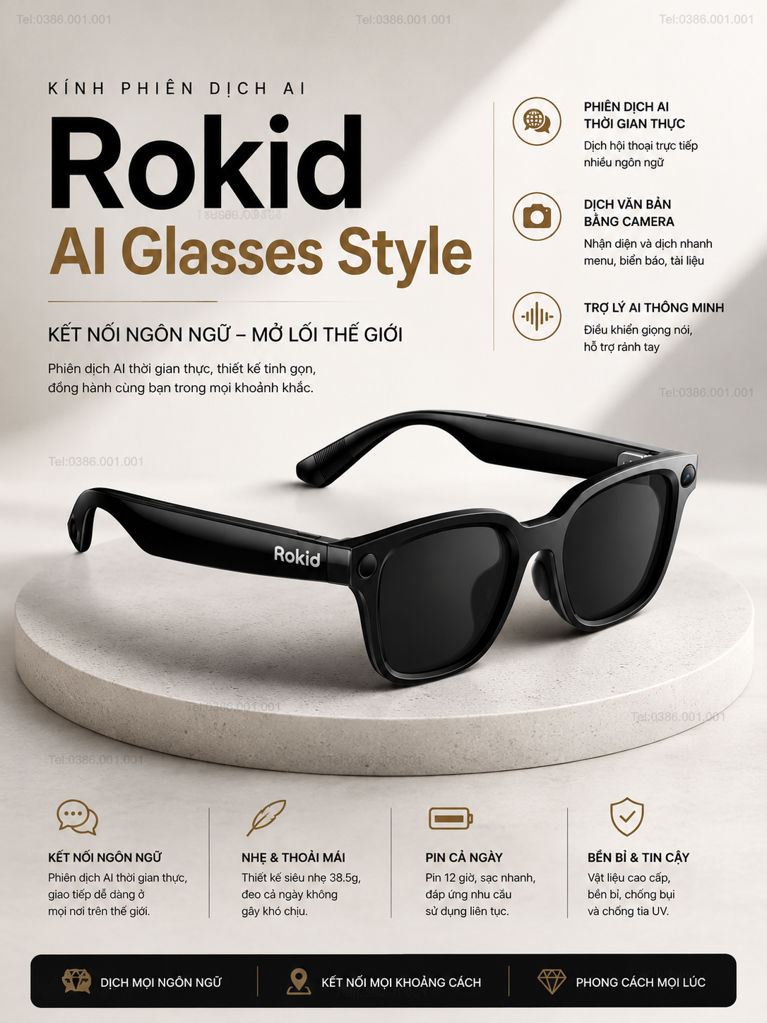 Kính Phiên Dịch Rokid AI Glasses Style