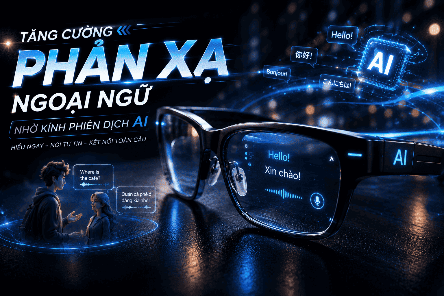 Tăng Cường Phản Xạ Ngoại Ngữ Nhờ Kính Phiên Dịch AI