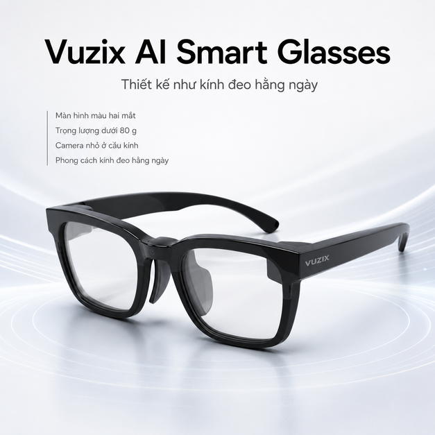 Kính AI Vuzix – Màn hình màu hai mắt và hỗ trợ công việc thông minh
