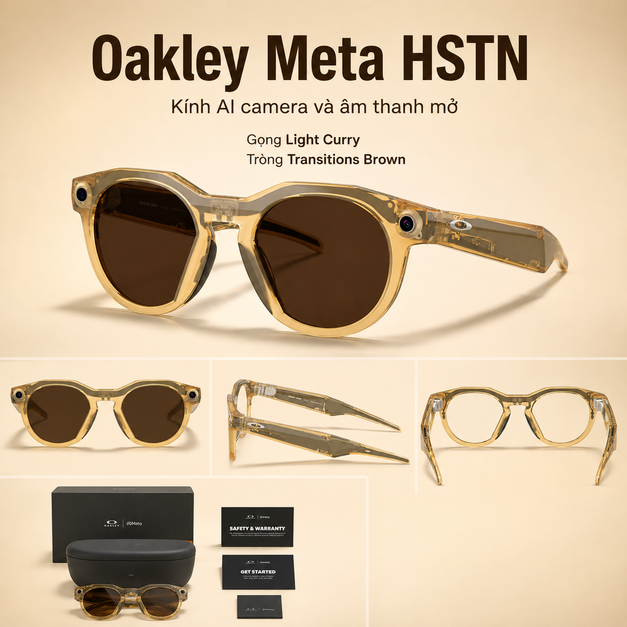 Kính AI Oakley Meta HSTN – Camera 3K và ghi hình rảnh tay năng động