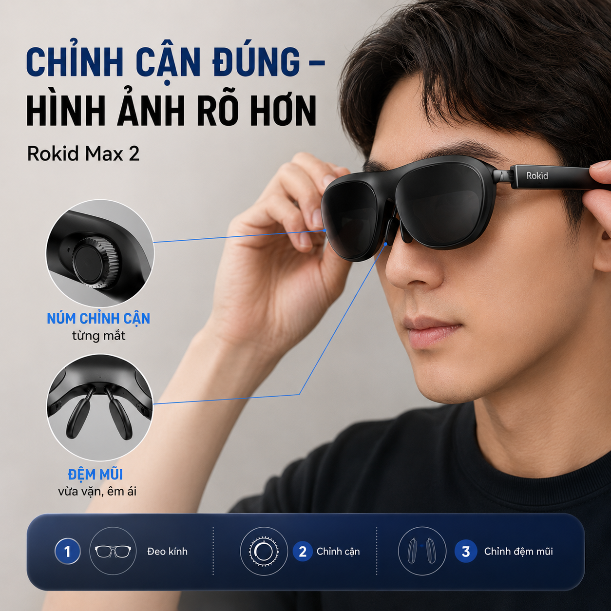 xem nội dung streaming bằng kính AR Rokid khi đi công tác.