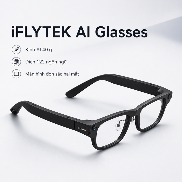 Kính thông minh iFLYTEK AI Glasses – Dịch 122 ngôn ngữ và hỗ trợ AI rảnh tay