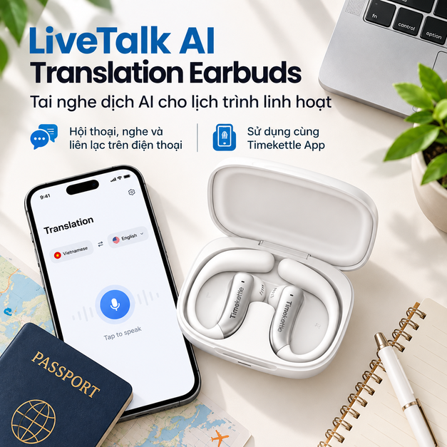 LiveTalk AI Translation Earbuds